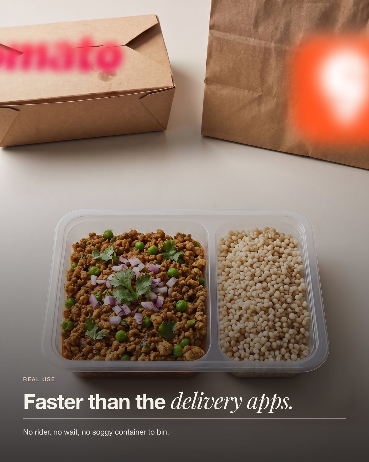 Chicken Keema Breakfast Bowl ready faster than a delivery order