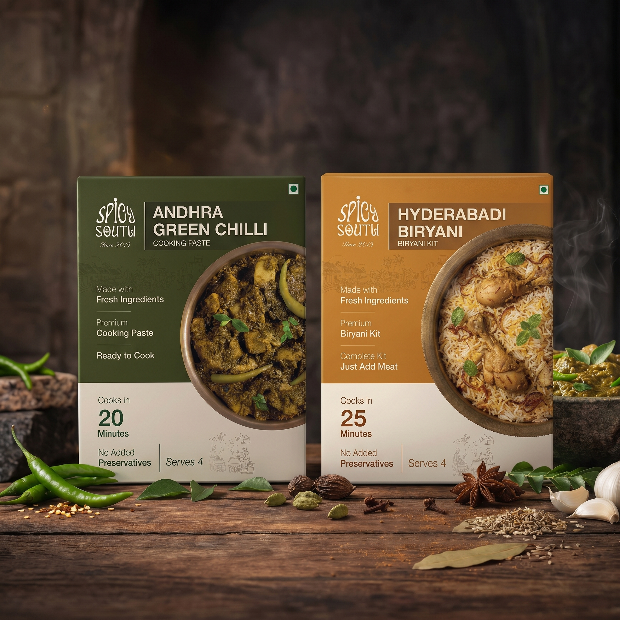 The Biryani Night — Andhra Green Chilli Paste + Hyderabadi Biryani Kit