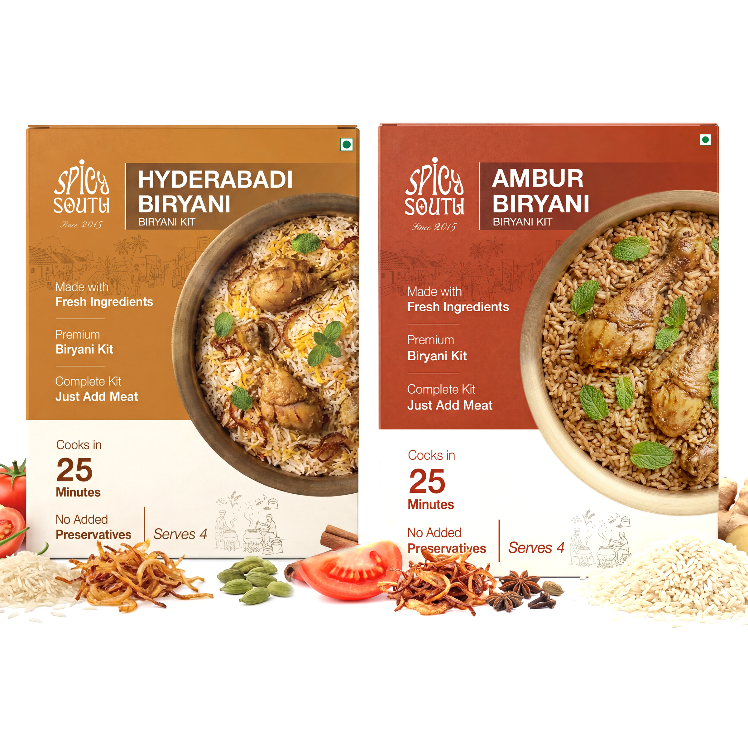 The South Indian Feast — Hyderabadi Kit + Ambur Biryani Kit