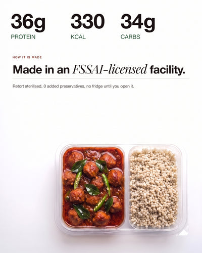 Andhra Chilli Soya is made in an FSSAI licensed facility