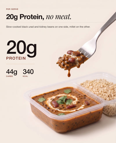 A forkful of Dal Makhani lifted from the open bowl