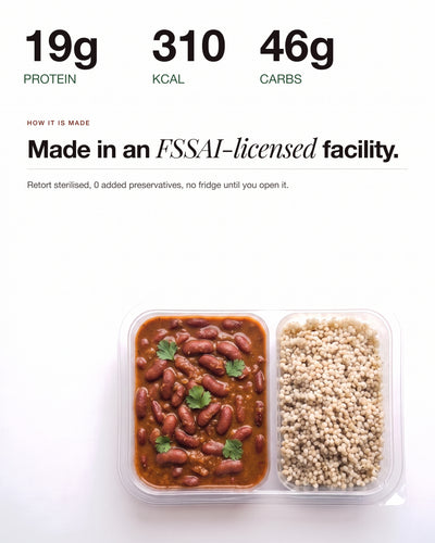 Rajma Protein Bowl is made in an FSSAI licensed facility