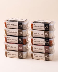 Deep Stack, ten Fuel boxes in their printed sleeves, two piles side by side