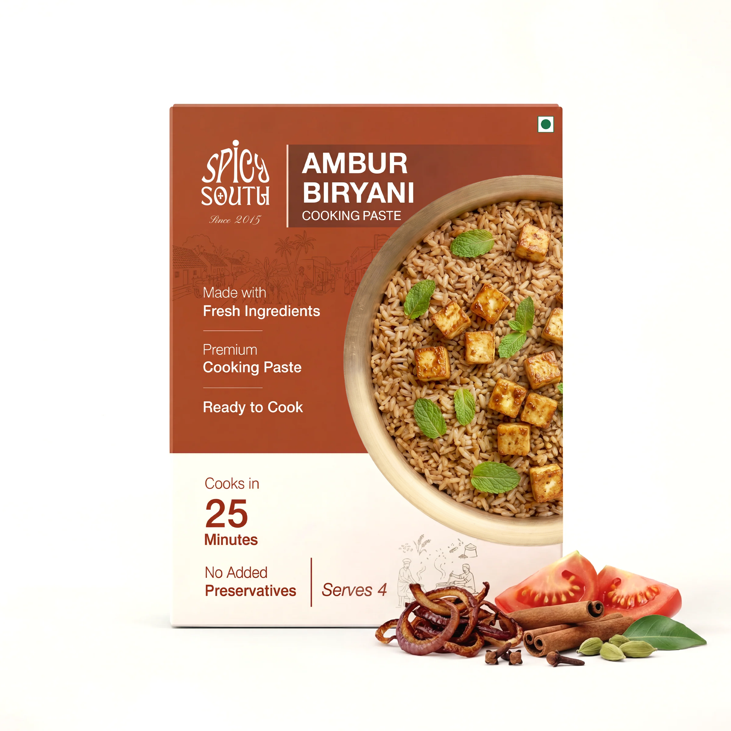 Ambur Biryani Paste veg pack with paneer biryani and fresh ingredients [veg]