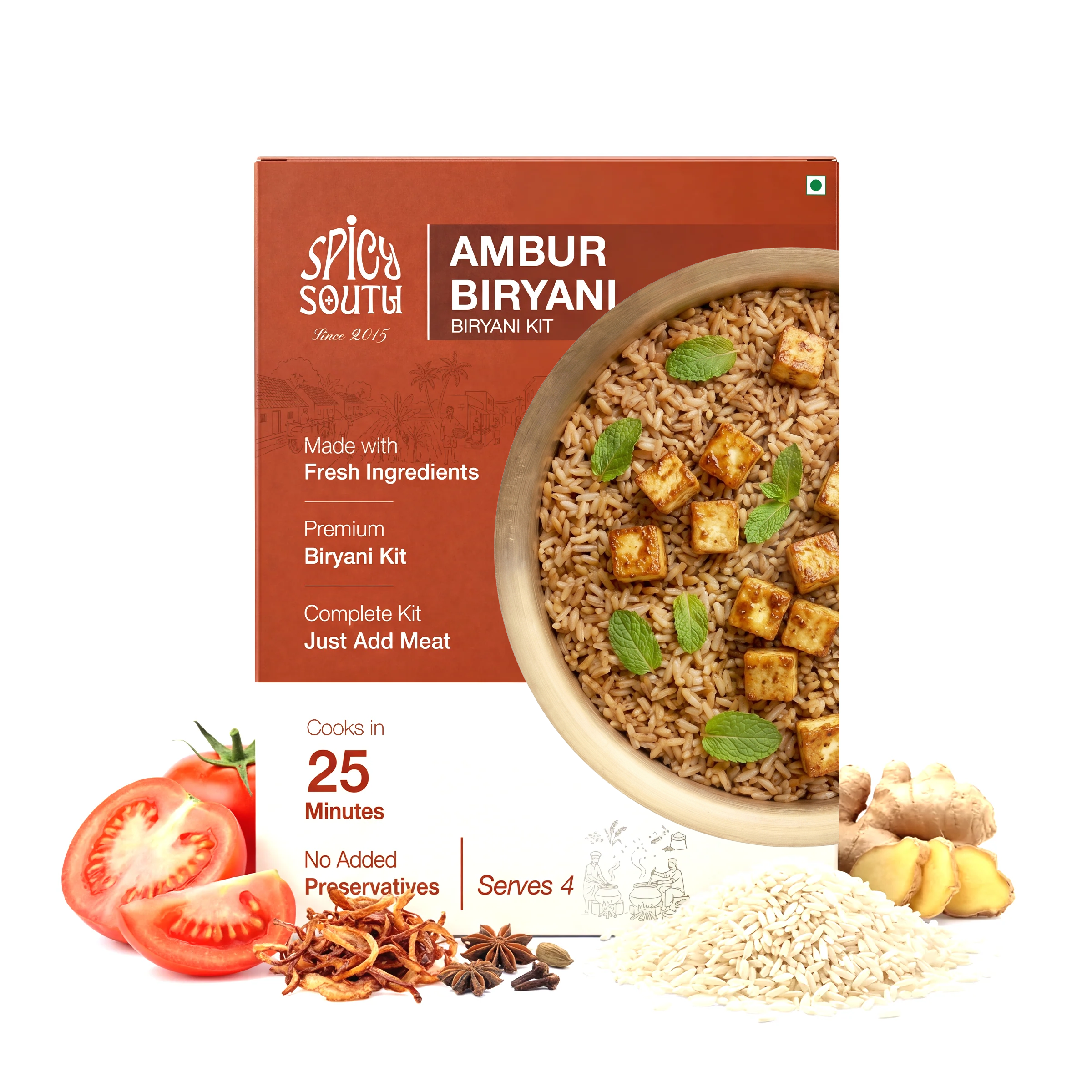 Ambur Biryani Kit veg pack with paneer biryani and fresh ingredients [veg]