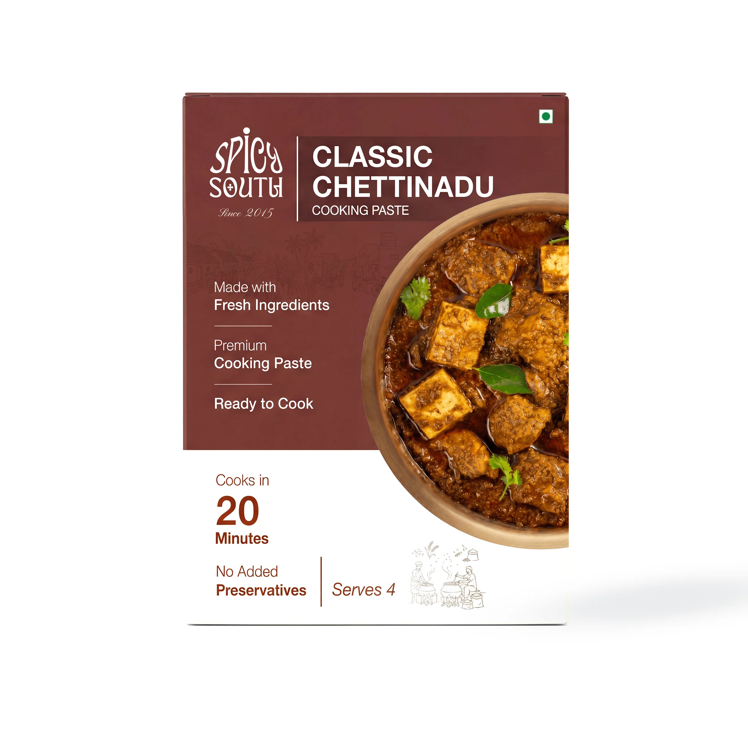 Classic Chettinad Curry Paste veg pack front with paneer curry [veg]