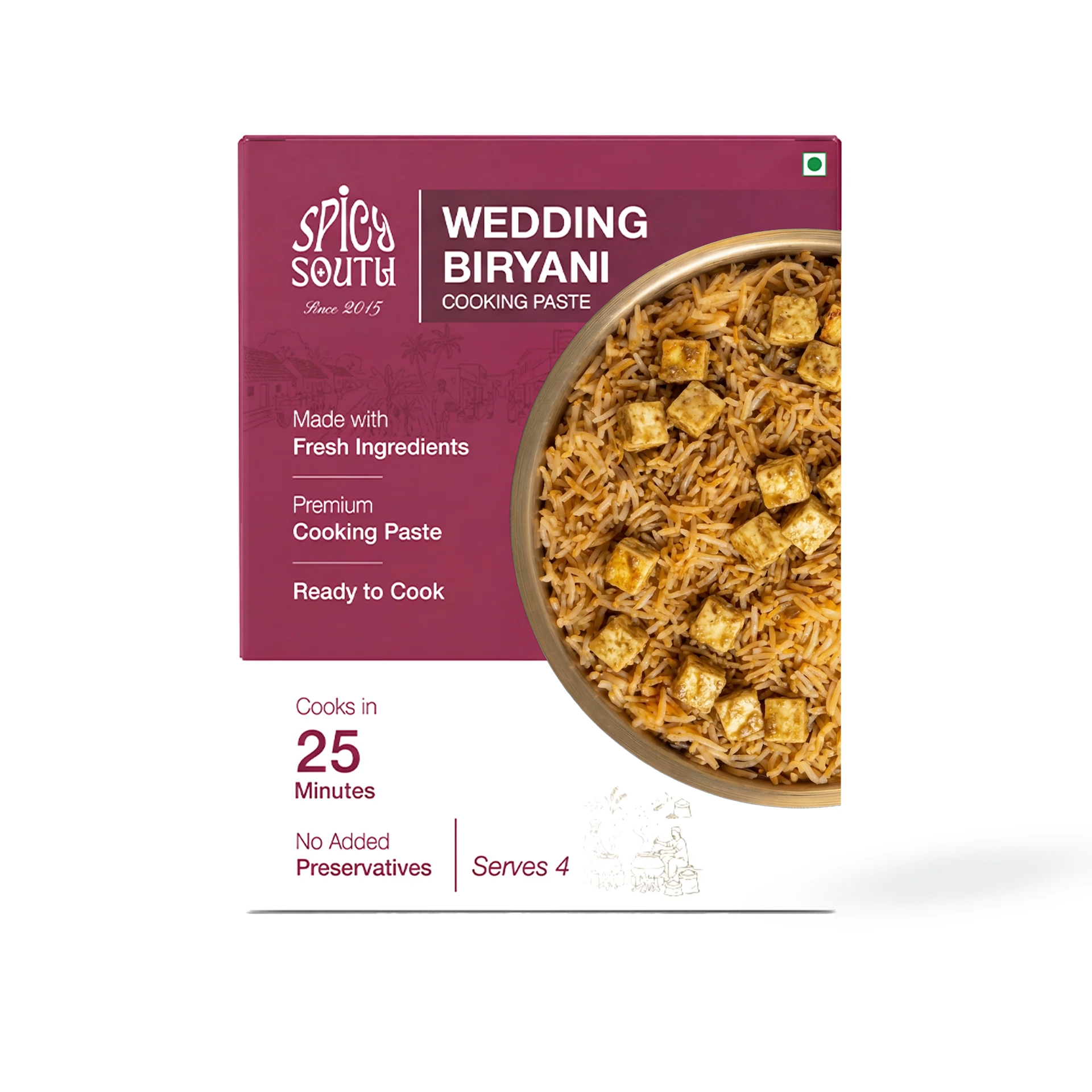 Wedding Biryani Paste veg pack front with paneer biryani [veg]